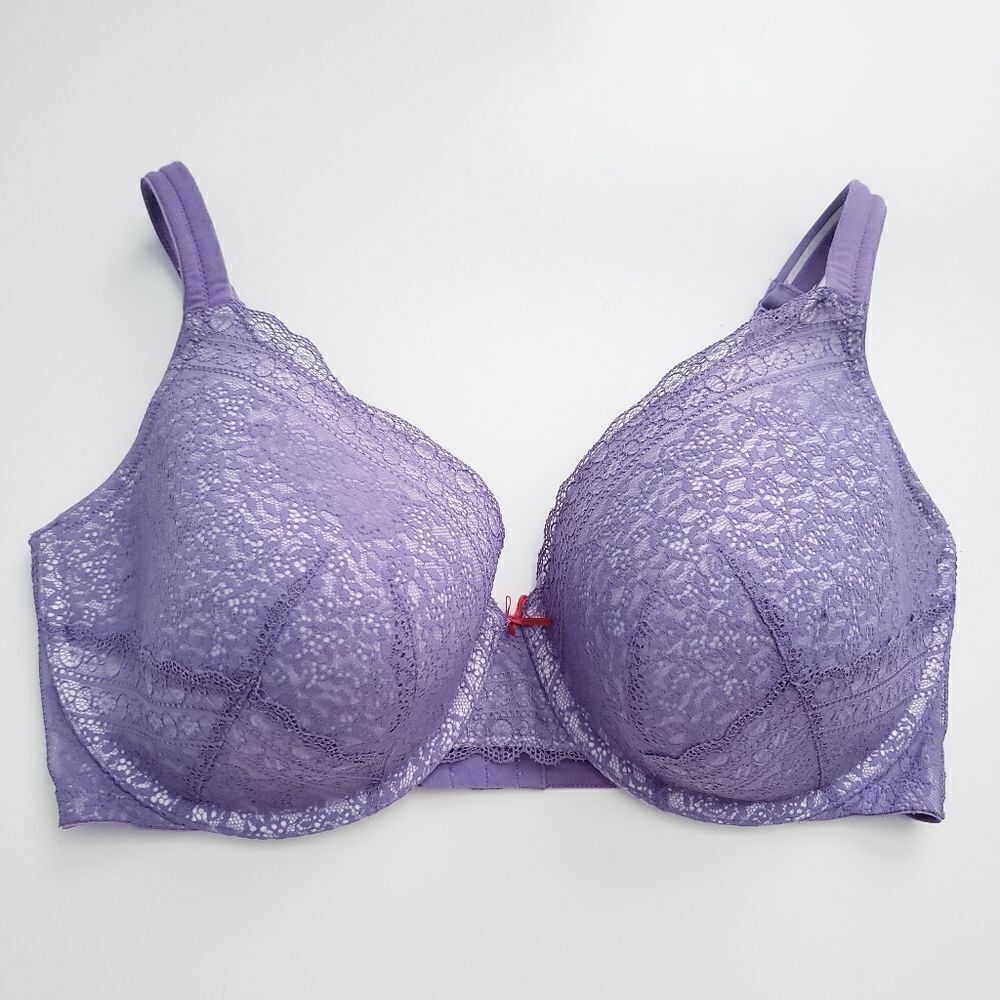 Cacique Purple Lace Full Coverage Bra 42DDD